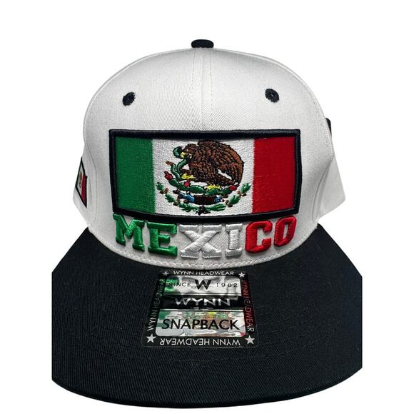 Wynn Headwear Snapback Hat – MEXICO Flag Patch & Tricolor Embroidery - Picture 1 of 4